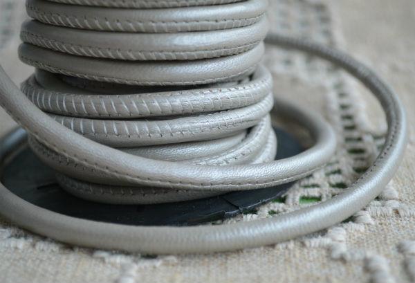 Round Nappa Leather Cord Pearl Metallic 5mm - sunnybeachjewelry