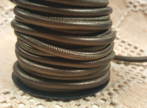 Round Nappa Leather Cord Tota Metallic 5mm - sunnybeachjewelry