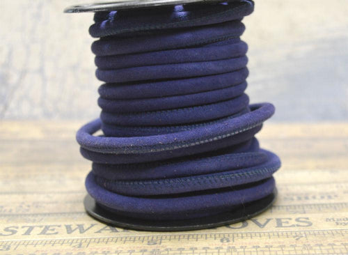 Round Stitched Suede Leather Cord Royal Blue 5mm - sunnybeachjewelry