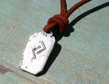 Load image into Gallery viewer, Rune Jera Necklace Leather Harvest Talisman - sunnybeachjewelry
