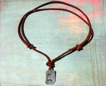 Load image into Gallery viewer, Rune Perthro Necklace Leather Fate Luck Talisman - sunnybeachjewelry
