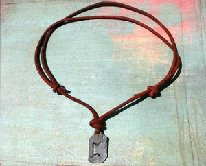 Rune Perthro Necklace Leather Fate Luck Talisman - sunnybeachjewelry