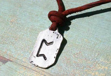 Load image into Gallery viewer, Rune Perthro Necklace Leather Fate Luck Talisman - sunnybeachjewelry
