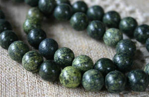 Russian Serpentine Natural Gemstone Beads Round 4mm 6mm 8mm 16 Inches Strand - sunnybeachjewelry