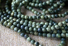 Load image into Gallery viewer, Russian Serpentine Natural Gemstone Beads Round 4mm 6mm 8mm 16 Inches Strand - sunnybeachjewelry
