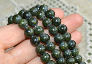 Russian Serpentine Natural Gemstone Beads Round 4mm 6mm 8mm 16 Inches Strand - sunnybeachjewelry