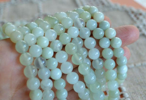 Sea Green New Jade Natural Gemstone Beads 16 Inches Strand - sunnybeachjewelry
