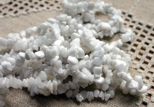 Snow Quartz Natural Gemstone Beads Medium Chips - sunnybeachjewelry