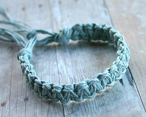 Surfer Hemp Bracelet Flat Light Blue - sunnybeachjewelry