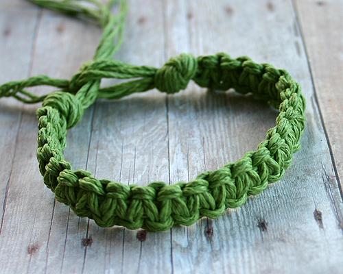 Surfer Hemp Bracelet Flat Lime Green - sunnybeachjewelry