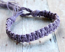 Load image into Gallery viewer, Surfer Hemp Bracelet Flat Purple - sunnybeachjewelry
