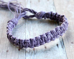Surfer Hemp Bracelet Flat Purple - sunnybeachjewelry