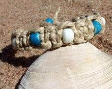 Load image into Gallery viewer, Surfer Hemp Bracelet Phatty Flat Glass Beads - sunnybeachjewelry
