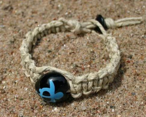 Surfer Hemp Bracelet Phatty Flat Kukui Nut Lucky Turtle - sunnybeachjewelry