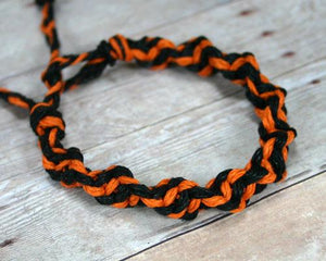 Surfer Hemp Bracelet Twist Black Orange - sunnybeachjewelry