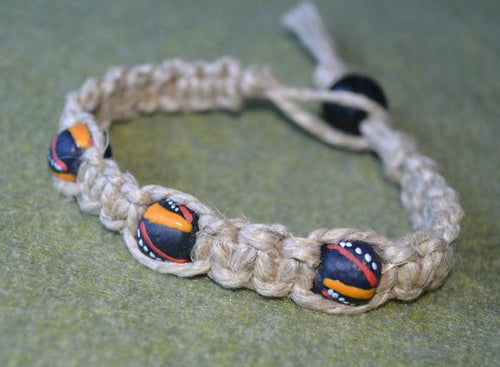 Surfer Phatty Thick Hemp Necklace African Trade Beads - sunnybeachjewelry