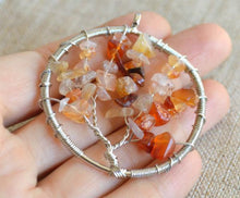Load image into Gallery viewer, Tree Of Life Pendant Silver Red Agate Yoga Jewelry - sunnybeachjewelry
