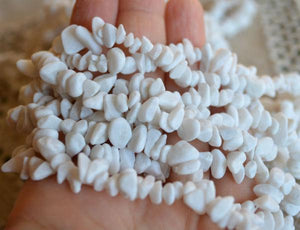 White Marble Natural Gemstone Beads Medium Chips - sunnybeachjewelry